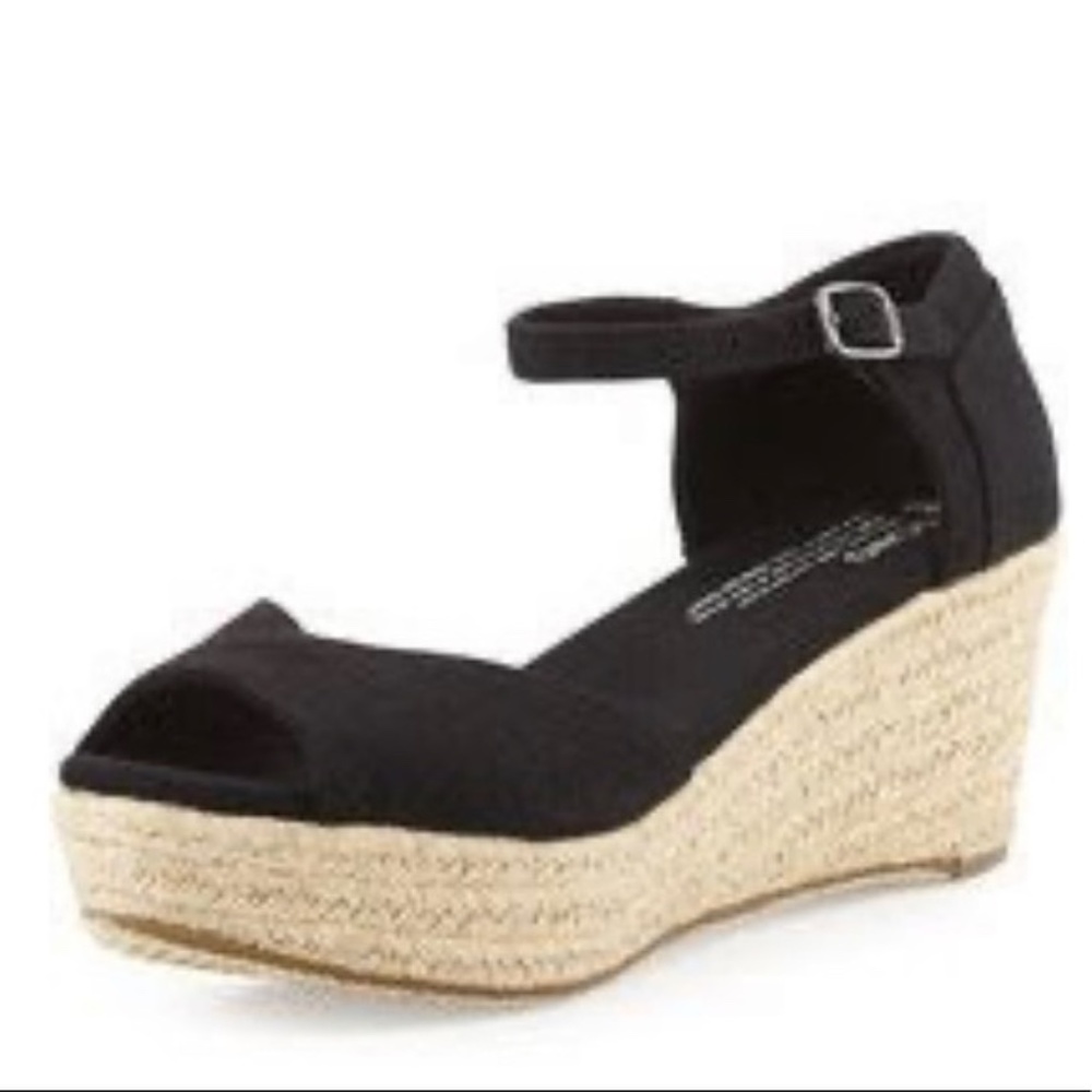 Toms Platform Wedges in Black